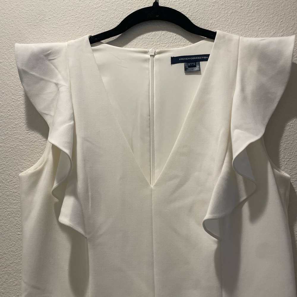 French Connection Ivory Ruffle Mini Dress - Picture 2 of 4